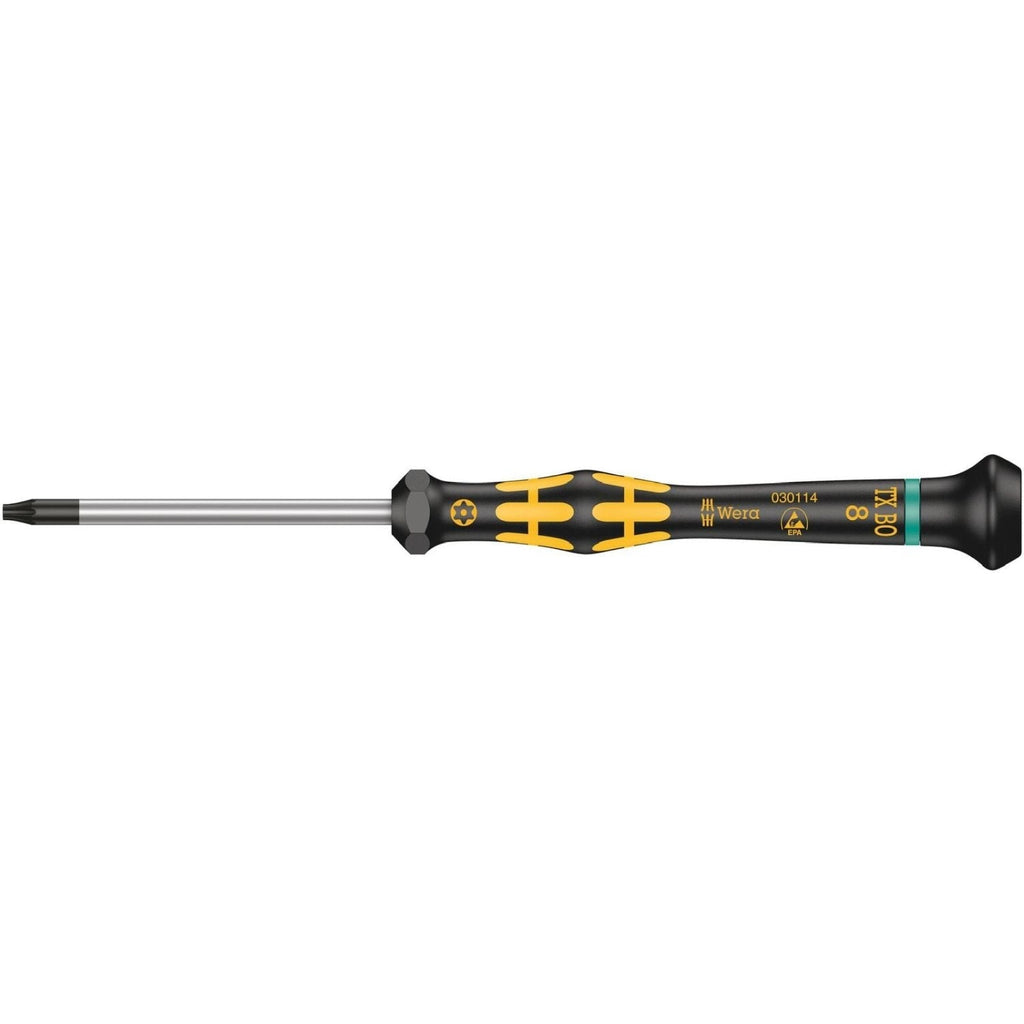 Wera 1567 Torx Bo Esd Kraftform Micro Screwdriver For Tamper-Proof Torx Screws, Torx 8 Box60-mm.