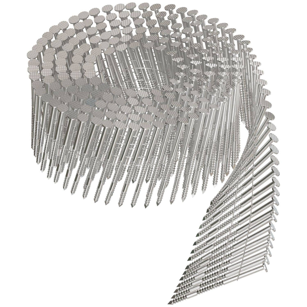 Simpson Strong-Tie T13A200SNJ 15° Wire Coil, Full Round Head, Ring-Shank Siding Nail, 2-in. Type 316, 1800-Pack