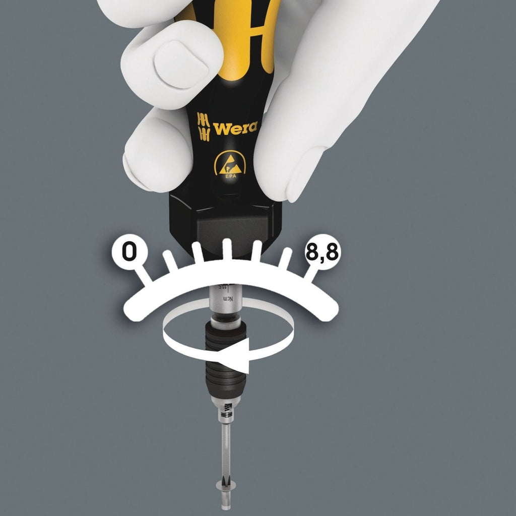 Wera Series 7400 Esd Kraftform Adjustable Torque Screwdrivers (0.1-1.0 Nm), 7436 Esdx0.30-1.00 Nm