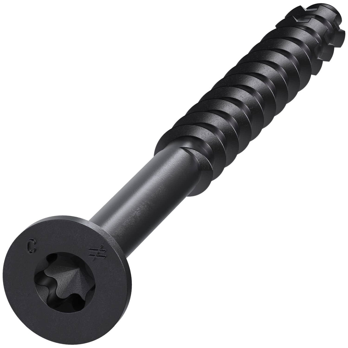 Simpson Strong-Tie TNTBL18234TF Titen Turbo, 3/16-in. x 2-3/4-in. 6-Lobe Flat-Head Concrete and Masonry Screw, Black, 100-Pack