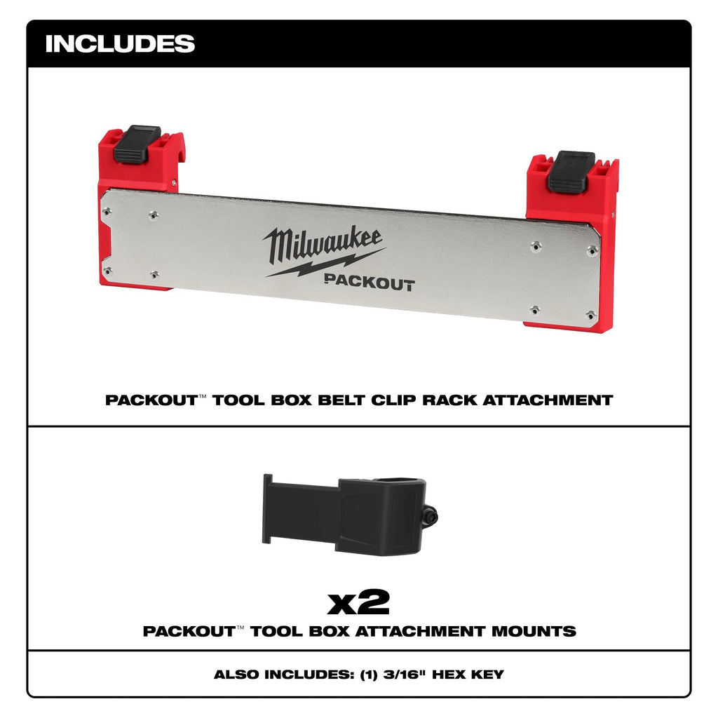 Milwaukee 48-22-8609 PACKOUT Tool Box Belt Clip Rack Attachment