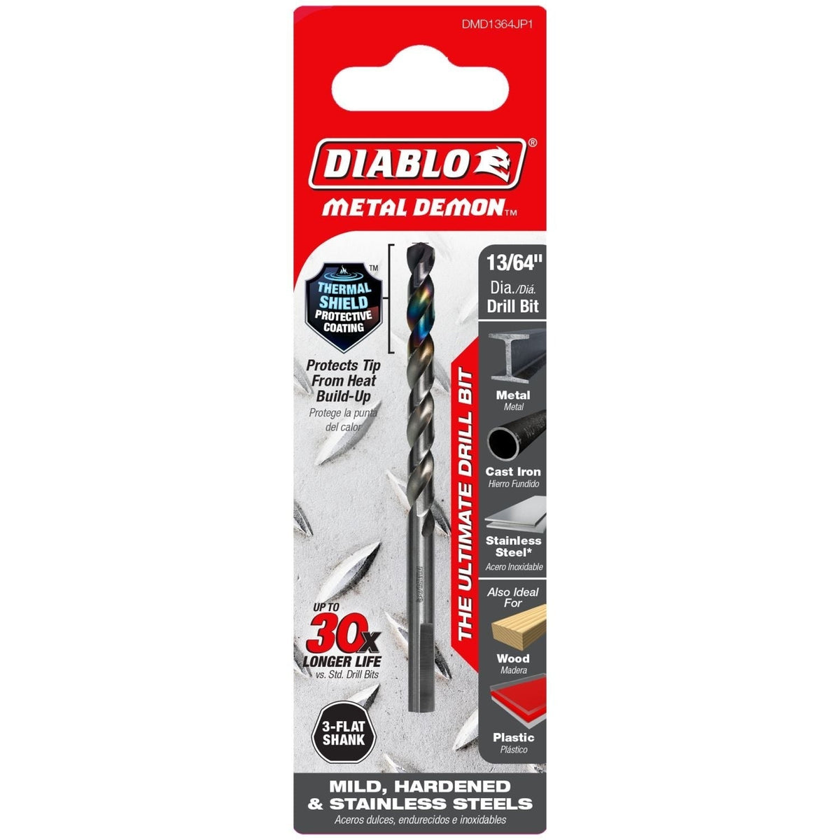 Diablo DMD1364JP1 13/64-in. Metal Demon Drill Bit for Mild, Hardened and Stainless Steels