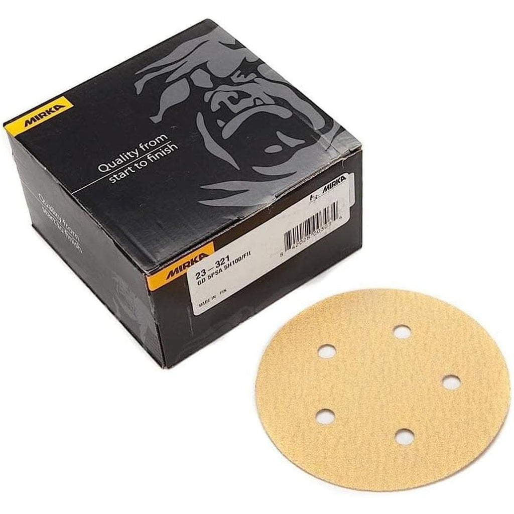 Mirka Bulldog Gold 5-in. 400 Grit 5-Hole PSA Sanding Disc (23-321-400)