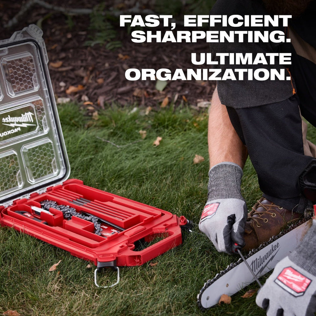 Milwaukee 49-16-2880 9pc Saw Chain Sharpening Set with PACKOUTTM Low-Profile Compact Organizer