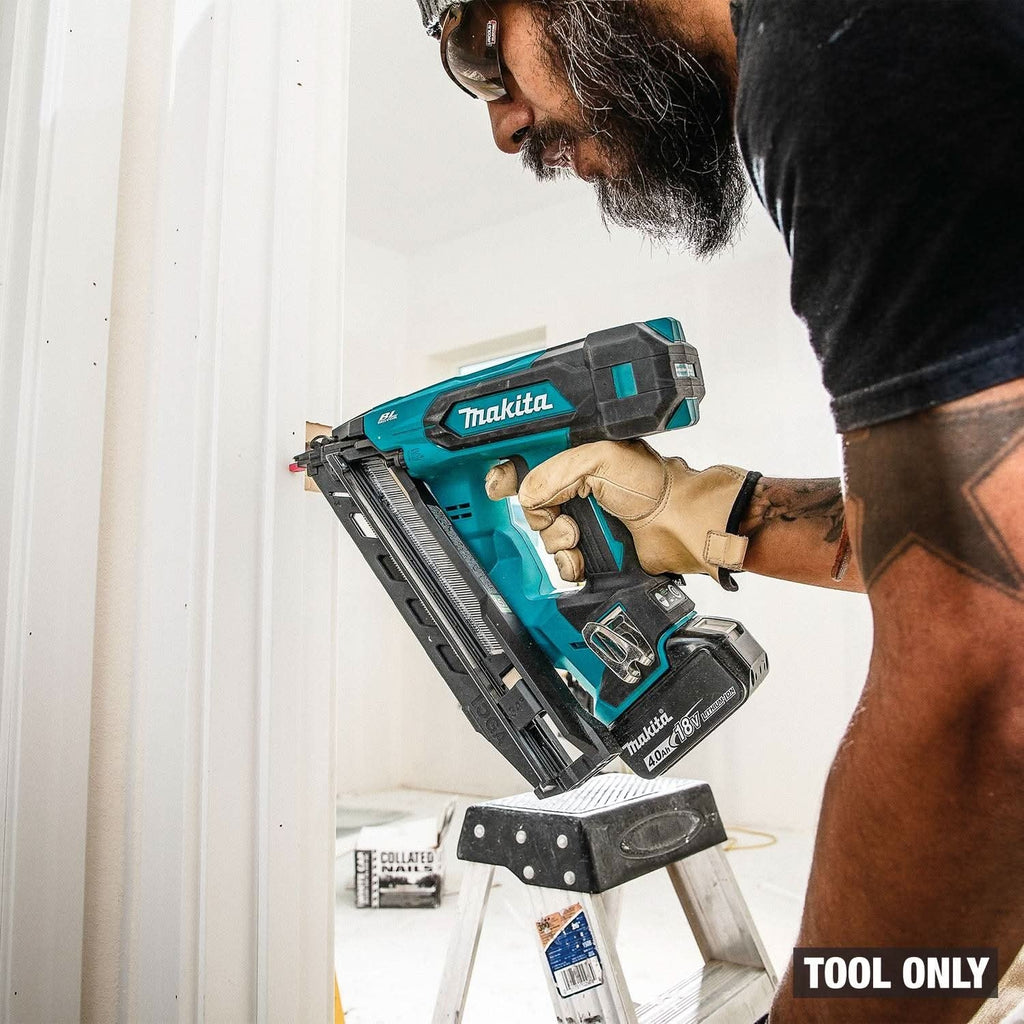 Makita XNB08Z 18V LXT Brushless 2-1/2” Angled Finish Nailer, 15 Ga., Tool Only