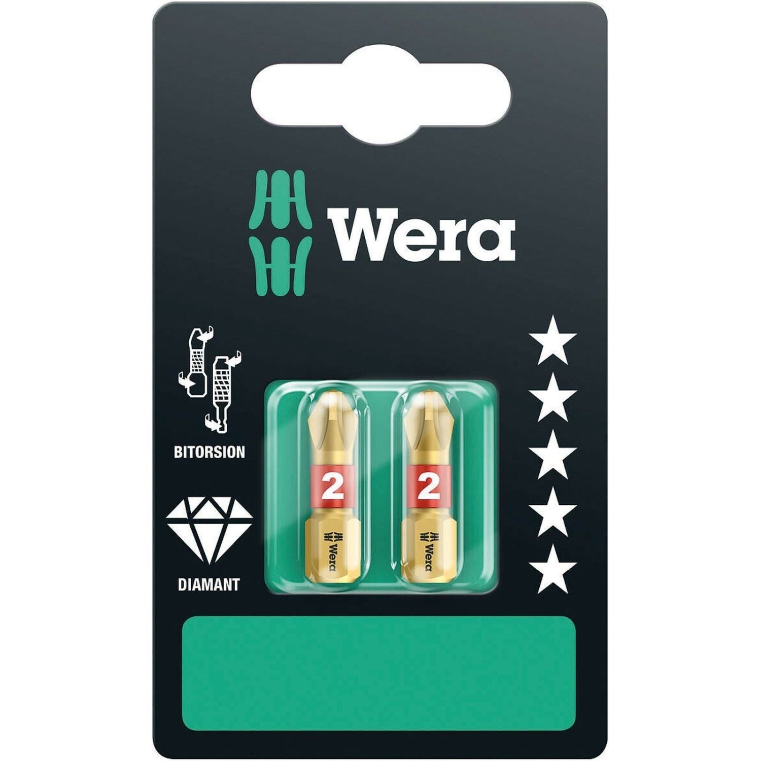 Wera 851/1 Bdc SB Bit, Ph 2x25-mm., 2-Pieces