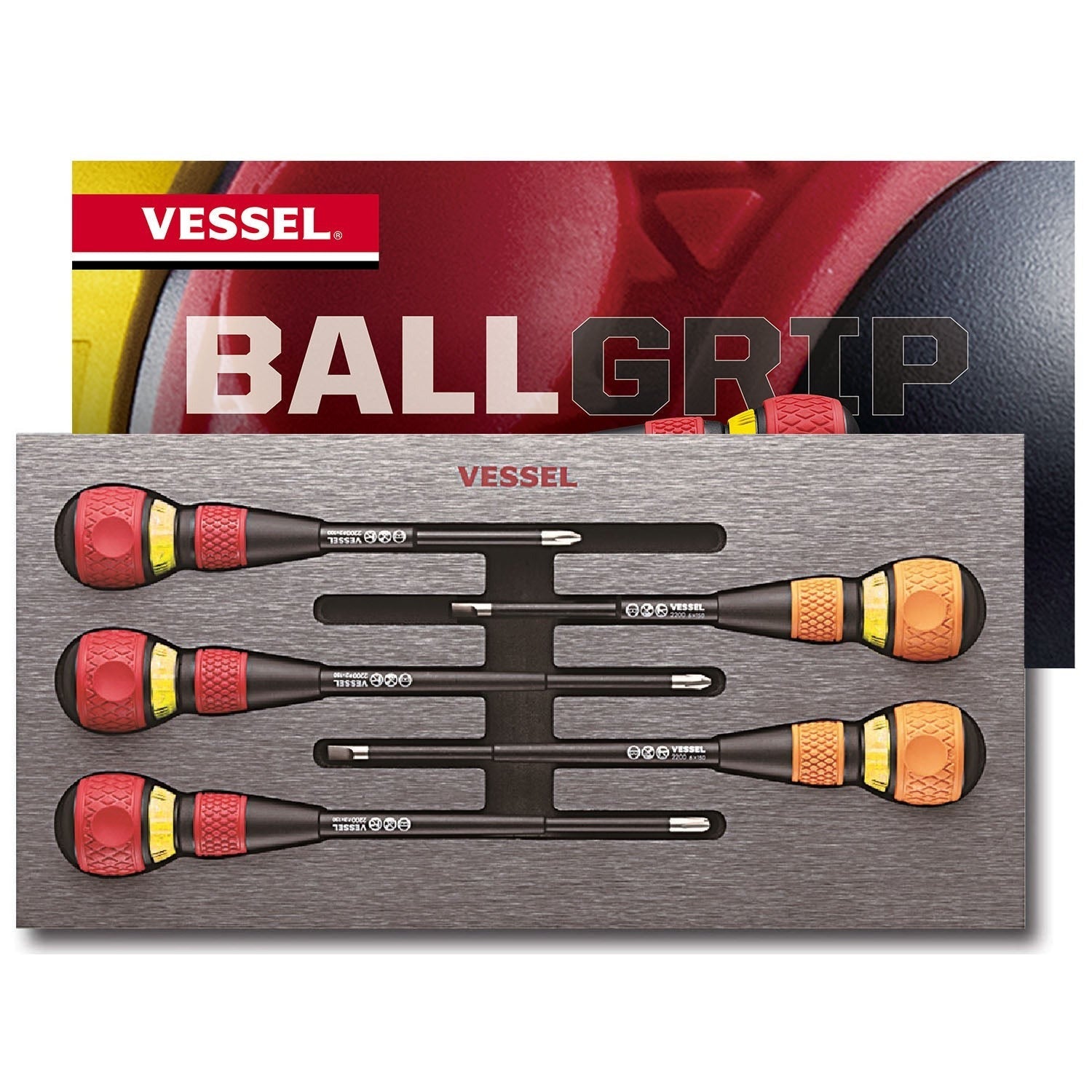 Vessel 22005EVA BALL GRIP Ratchet Screwdriver 5-Piece Set (22005EVA)