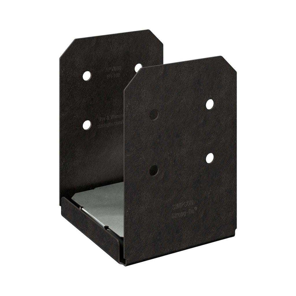 Simpson Strong-Tie Outdoor Accents Avant Collection ZMAX, Black Powder-Coated Post Base for 8x8 (APVB88)