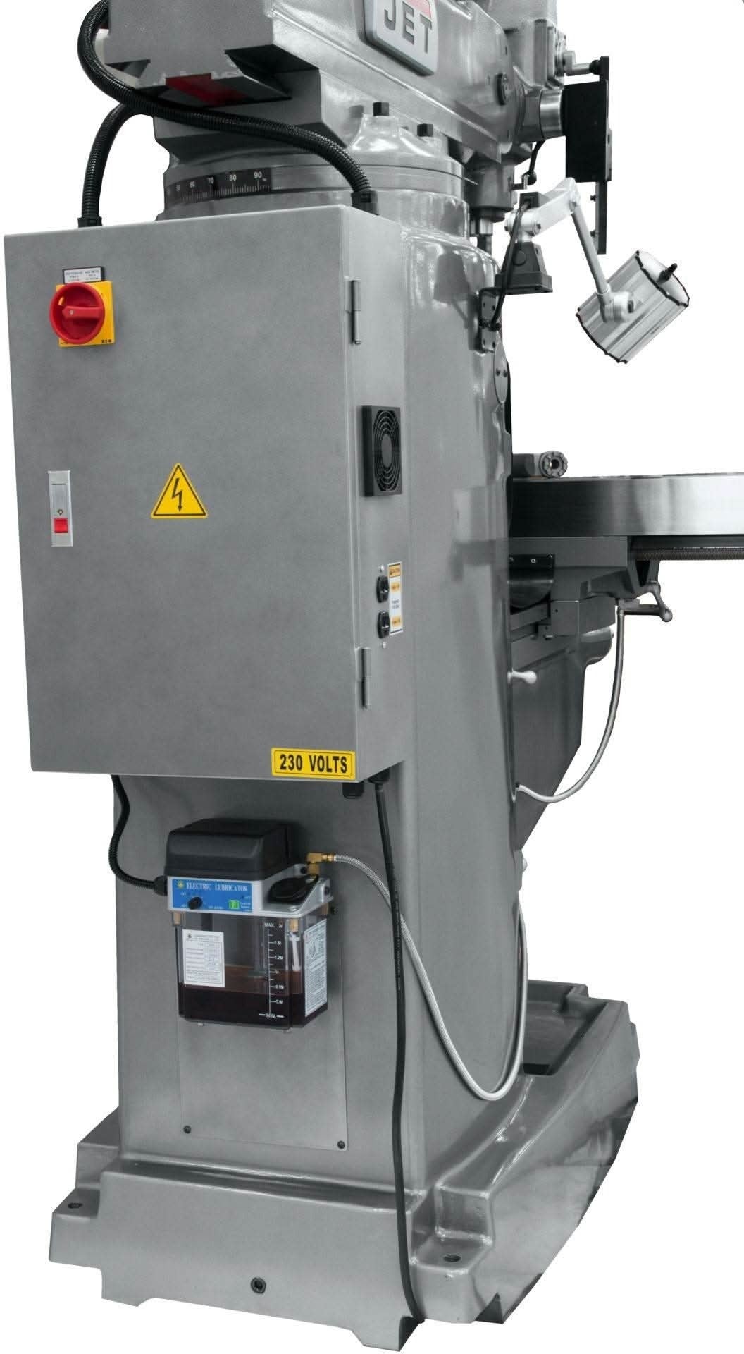 Jet Tools 690648 JTM-1050EVS2/230 Mill With 3-Axis Newall DP700 DRO (Quill) With X, Y and Z-Axis Powerfeeds