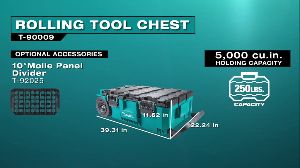 Makita T-90009 MAKTRAK Rolling Tool Chest with Molle 10-in. Panel Divider 2-Pk