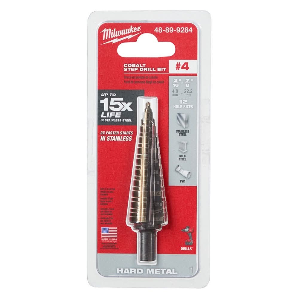 Milwaukee 48-89-9284 Milwaukee Cobalt Step Bit #4 (3/16-Inch - 7/8-Inch)