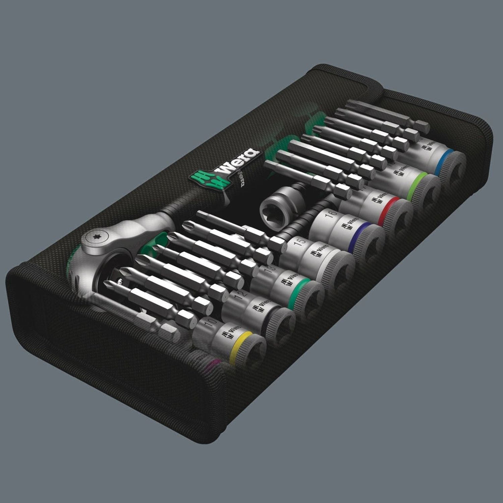 Wera 8100 SB 6 Zyklop Speed Ratchet Set, 3/8-in. Drive, Metric, 29-Pieces
