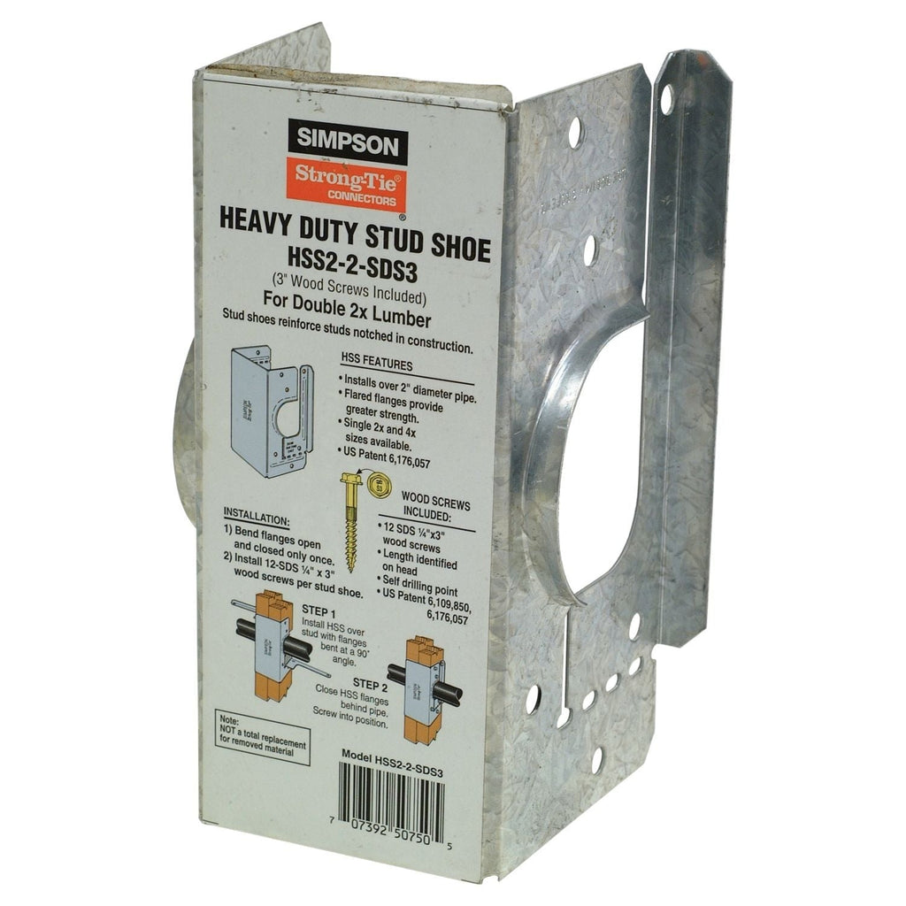 Simpson Strong-Tie HSS2-2-SDS3 HSS Galvanized Stud Shoe for Double 2x, with Strong-Drive SDS Screws