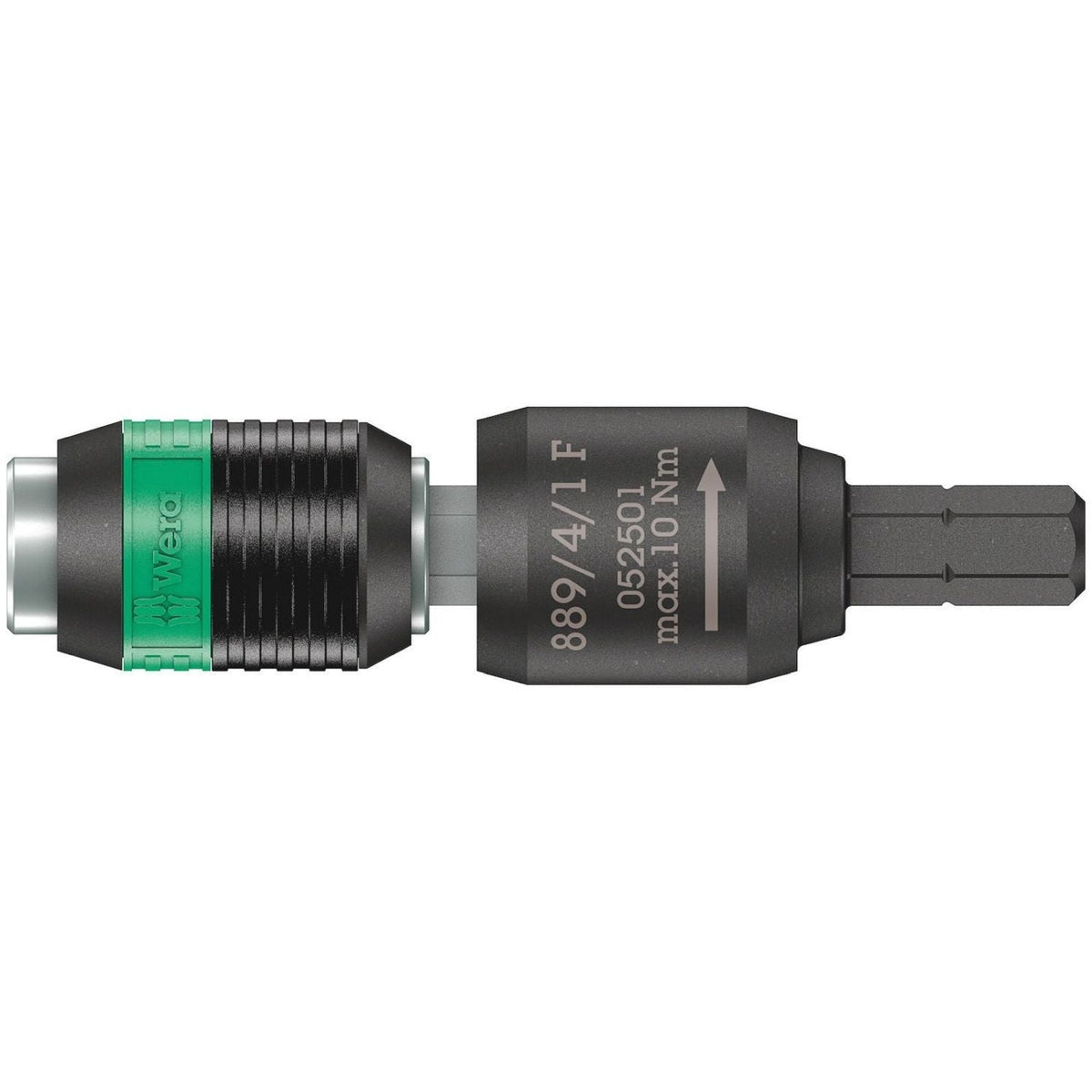 Wera 889/4/1 F Rapidaptor Free-Running Bit Holder For Torque Screwdrivers With Pistol Handle, 1/4-in.x64-mm.