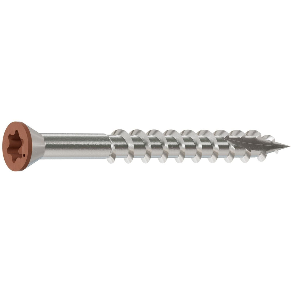 Simpson Strong-Tie T07162FT70TN03 Trim-Head Screw, 6-Lobe Drive, #7 x 1-5/8-in. T-15 Type 316, Tan 03, 70-Pack