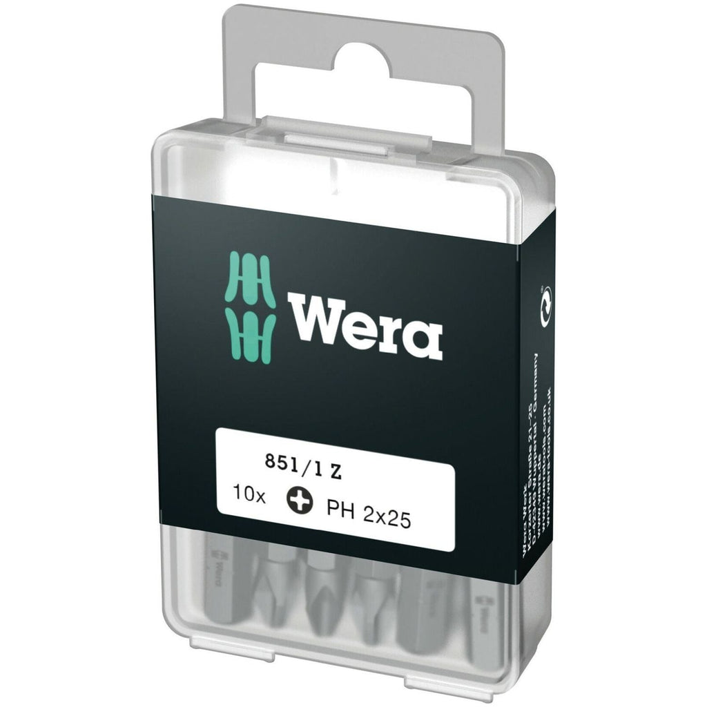 Wera 851/1 Z Diy Bit, Ph 2x25-mm., 10-Pieces