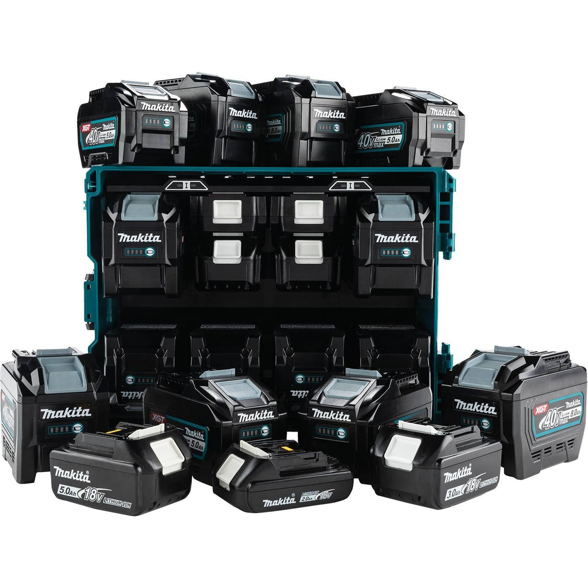 Makita BCC01 40V max XGT and 18V LXT 8-Port Charging Case