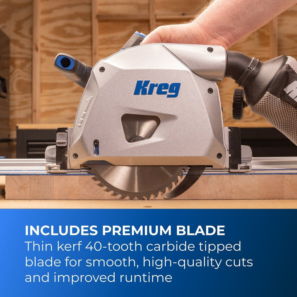 Kreg 20V Ionic Drive 6-1/2-in. Cordless Plunge-Cut Track Saw, Tool Only (KPTPS100A)
