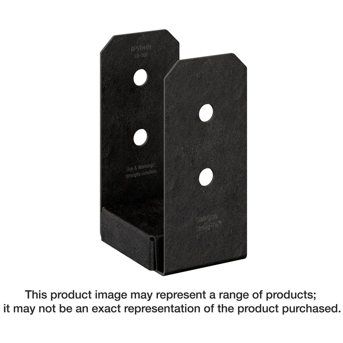 Simpson Strong-Tie APVB44R Outdoor Accents Avant Collection ZMAX, Black Powder-Coated Post Base for 4x4 Rough