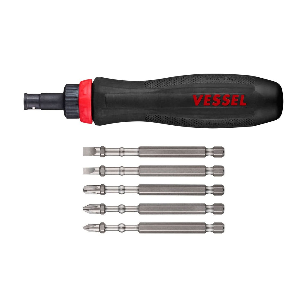 Vessel 900RT5PU MEGADORA Interchangeable Ratchet Screwdriver 5-Piece Bit Set