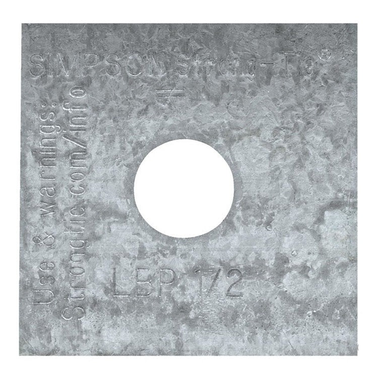 Simpson Strong-Tie LBP 1/2 LBP 2-in. x 2-in. Galvanized Bearing Plate for 1/2-in. Dia. Anchor Bolt