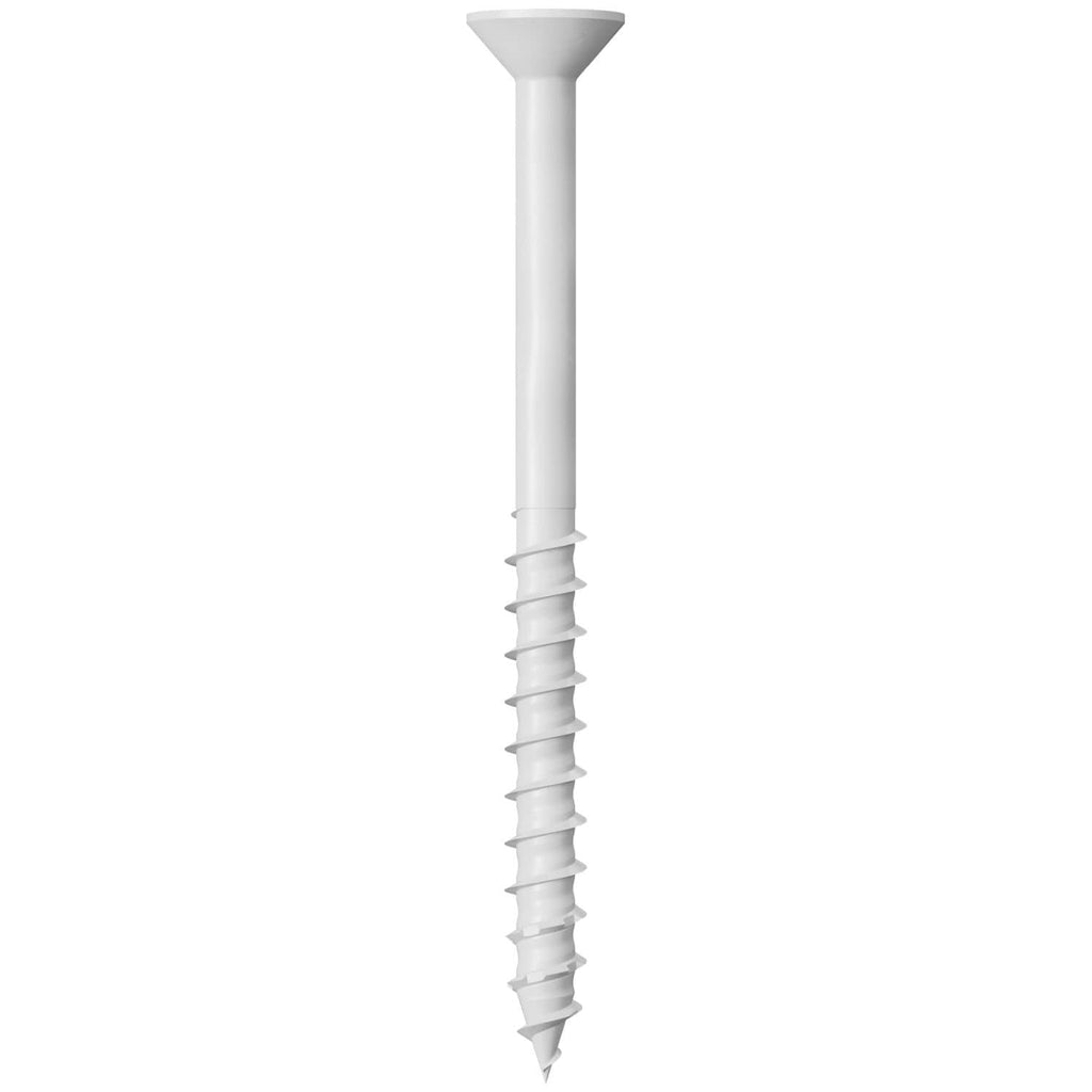 Simpson Strong-Tie TNTW25314TFC75 Titen Turbo, 1/4-in. x 3-1/4-in. 6-Lobe Flat-Head Concrete and Masonry Screw, White, 75-Pack