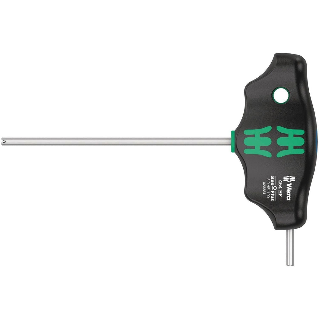 Wera 454 Hf T-Handle Hexagon Screwdriver Hex-Plus With Holding Function, 3x100-mm.