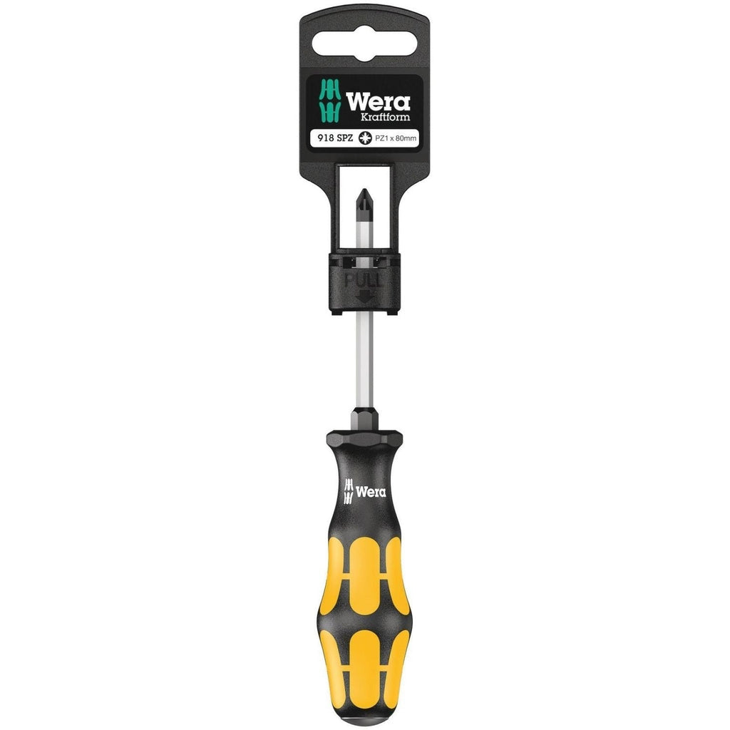 Wera 918 Spz SB Screwdriver For Pozidriv Screws, Pz 1x80-mm.