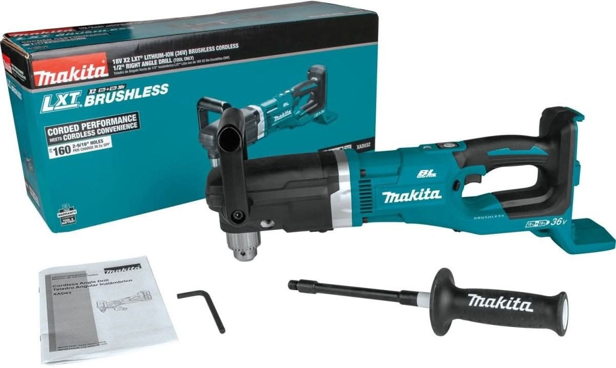 Makita XAD03Z 36V (18V X2) LXT Brushless 1/2" Right Angle Drill, Tool Only