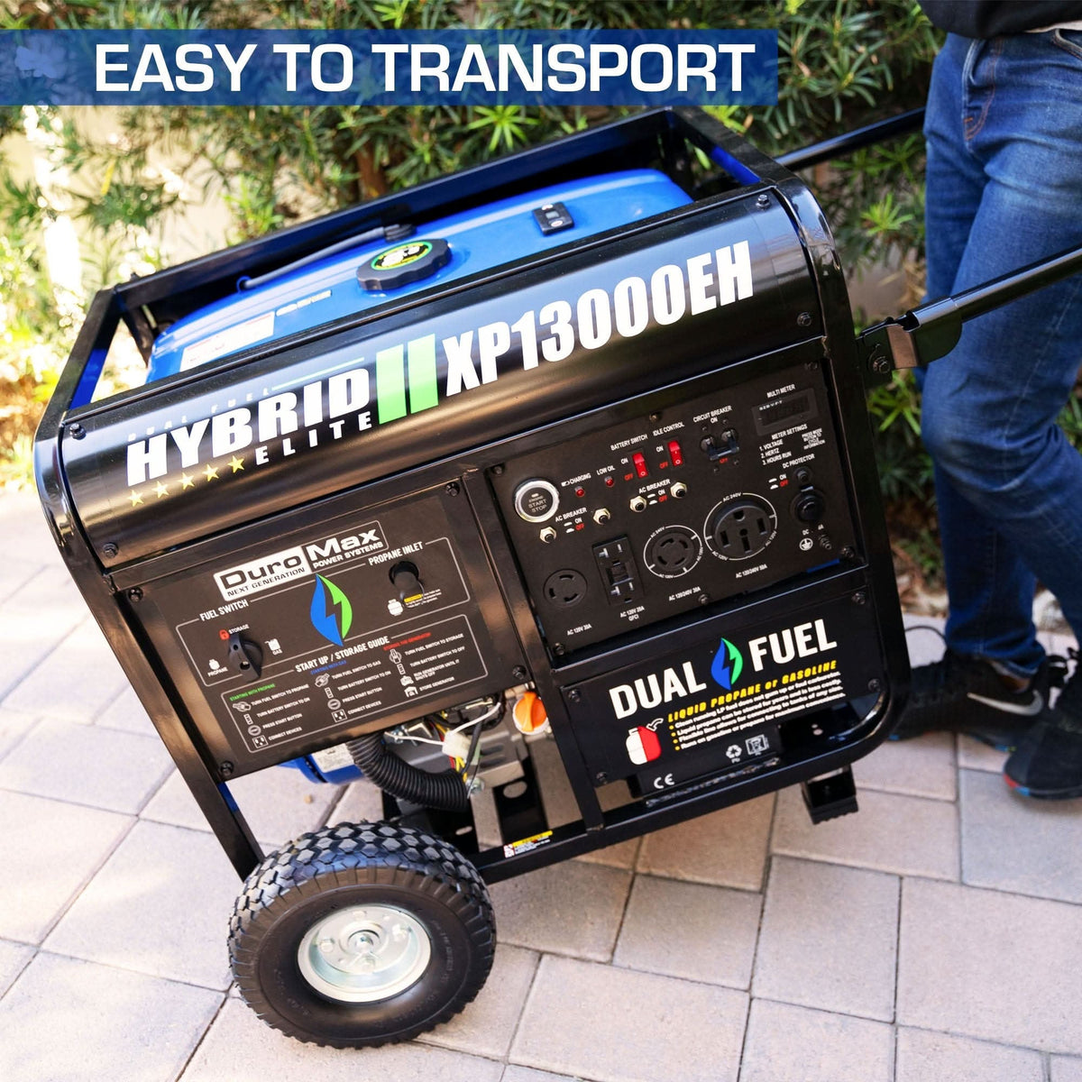 DuroMax XP13000EH 13,000-Watt 500cc Portable Hybrid Gas Propane Generator