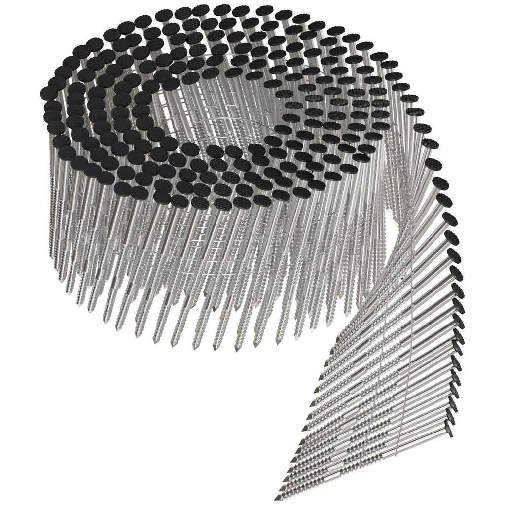 Simpson Strong-Tie S13A225CCB 15° Wire Coil, Painted Full Round Head, Ring-Shank Nail, 2-1/4-in. x .092-in. Type 304, Dark Brown, 3600-Pack