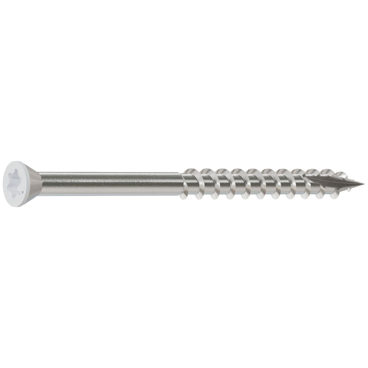 Simpson Strong-Tie T07225FT1WH01 Trim-Head Screw, 6-Lobe Drive, #7 x 2-1/4-in. T-15 Type 316, White 01, 1-lb.