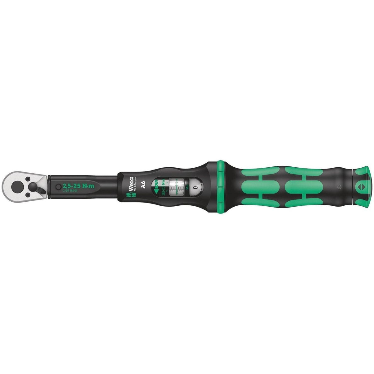 Wera Click-Torque A 6 Torque Wrench With Reversible Ratchet, 2.5-25 Nm, 1/4-in.x2.5-25 Nm