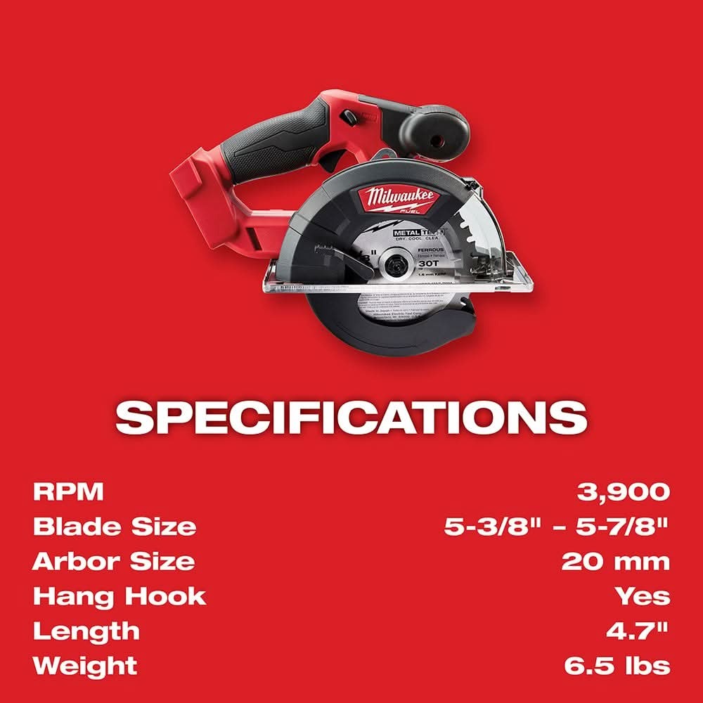 Milwaukee 2782-20 M18 Fuel 5-3/8" Metal Cutting Circular Saw, Tool Only