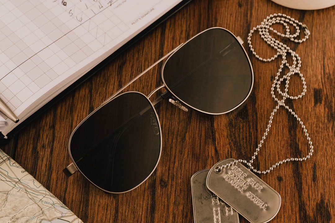Heat Wave Incline Gun Metal Frame Black Lens Sunglasses