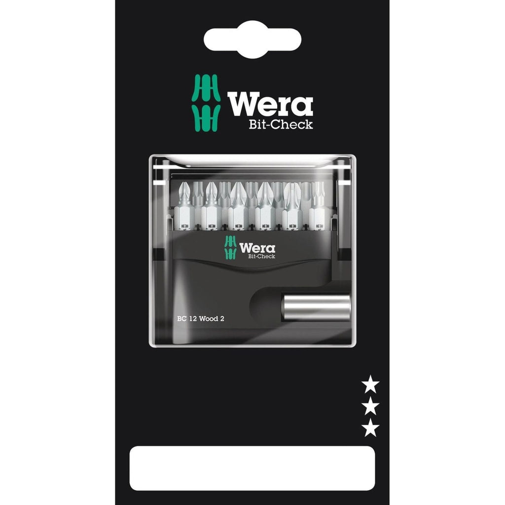 Wera Bit-Check 12 Wood 2 SB, 12-Pieces