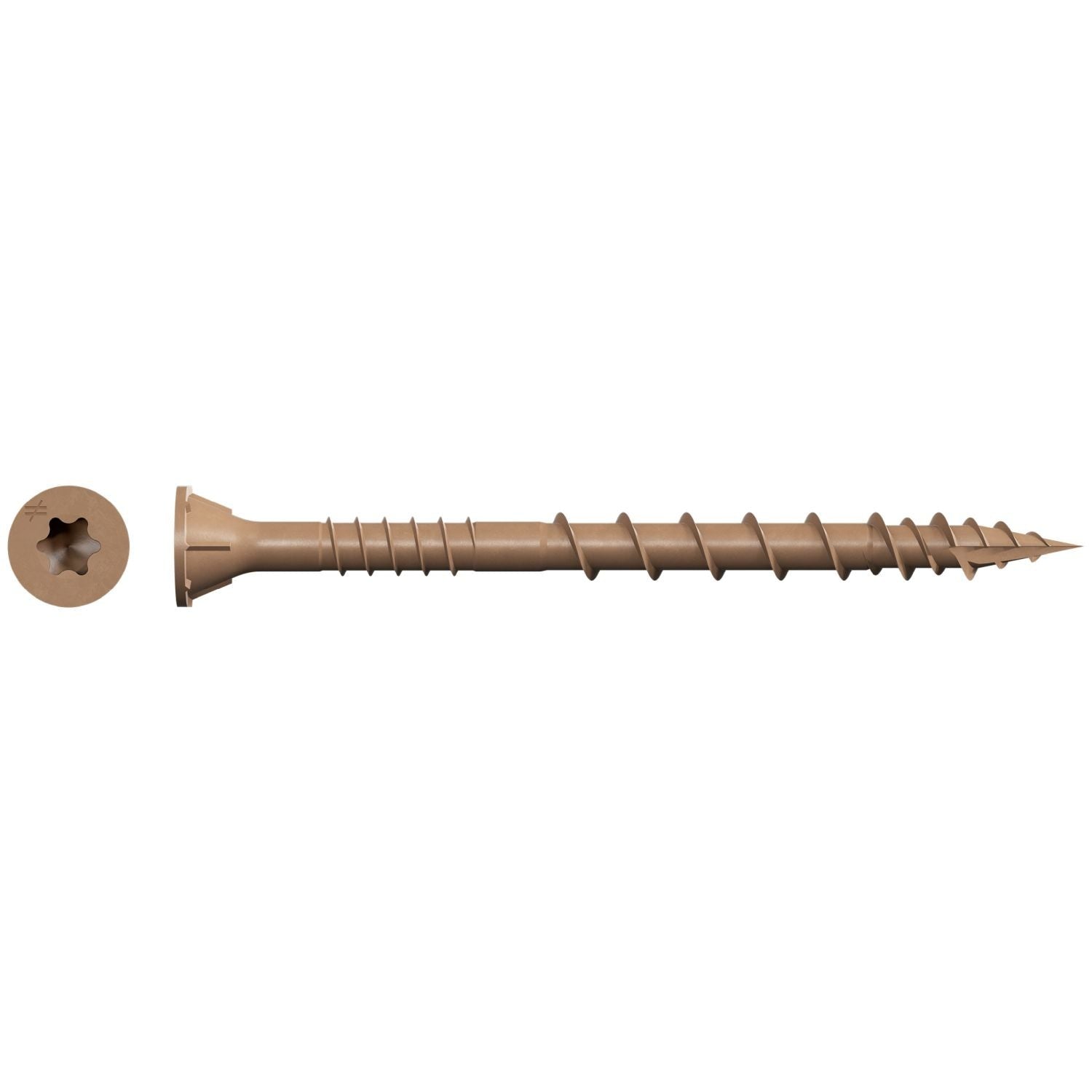 Simpson Strong-Tie Deck-Drive DSV Wood Collated Screw, #10 x 2-1/2-in. T25 6-Lobe, Tan, 1000-Pack (DSVT212S)