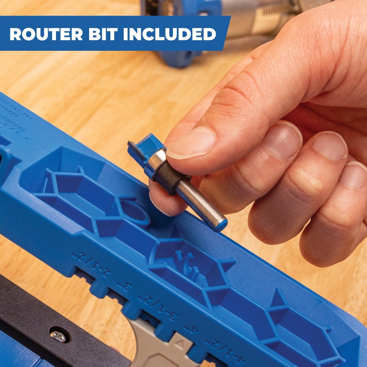 Kreg Tool Door Hinge Routing Jig with 1/2-in. Straight Router Bit for 2-1/2-in. to 5-in. Hinges (KRTHJ100)