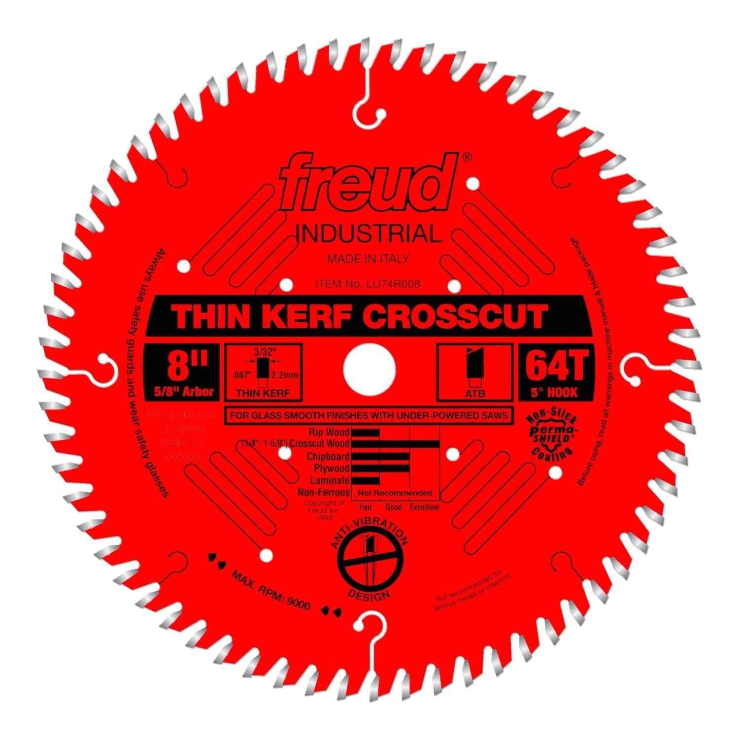 Freud LU74R008 8 in. Thin Kerf Ultimate Cut-Off Blade
