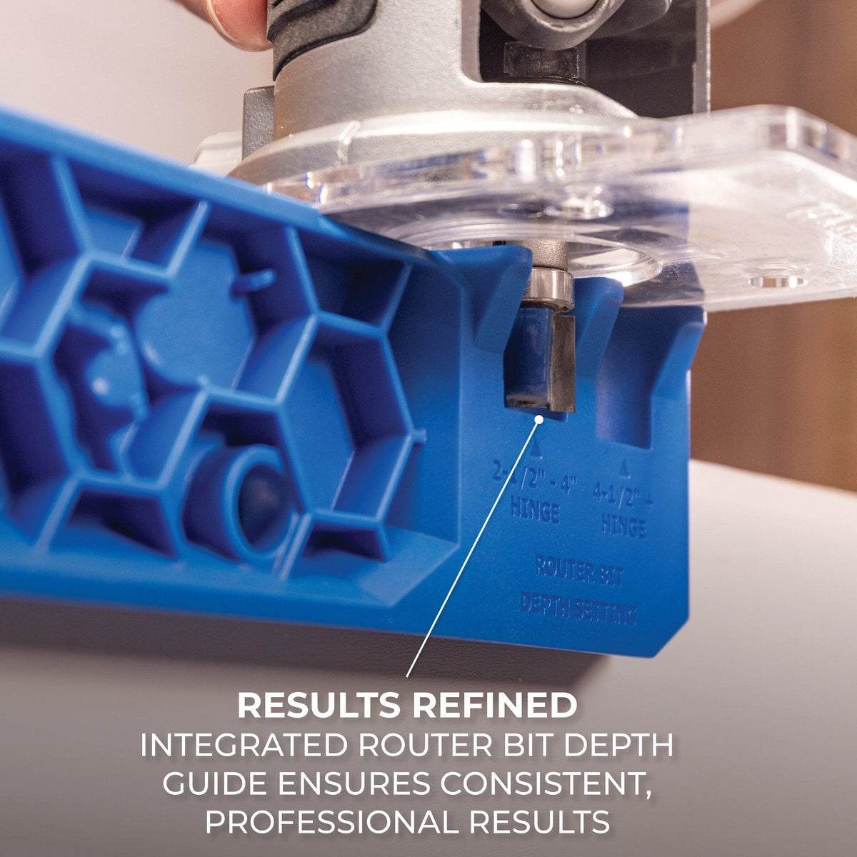 Kreg Tool Door Hinge Routing Jig with 1/2-in. Straight Router Bit for 2-1/2-in. to 5-in. Hinges (KRTHJ100)