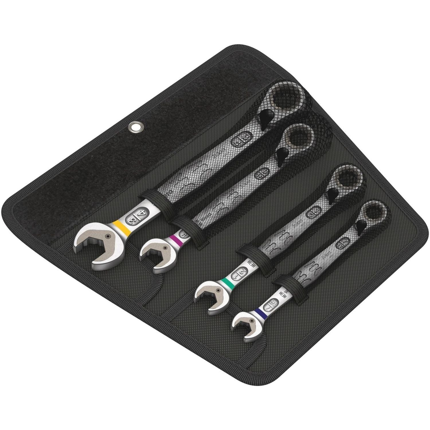 Wera 6001 Joker Switch 4 Imperial Set 1 Ratcheting Combination Wrenches Set, Imperial, 4-Pieces
