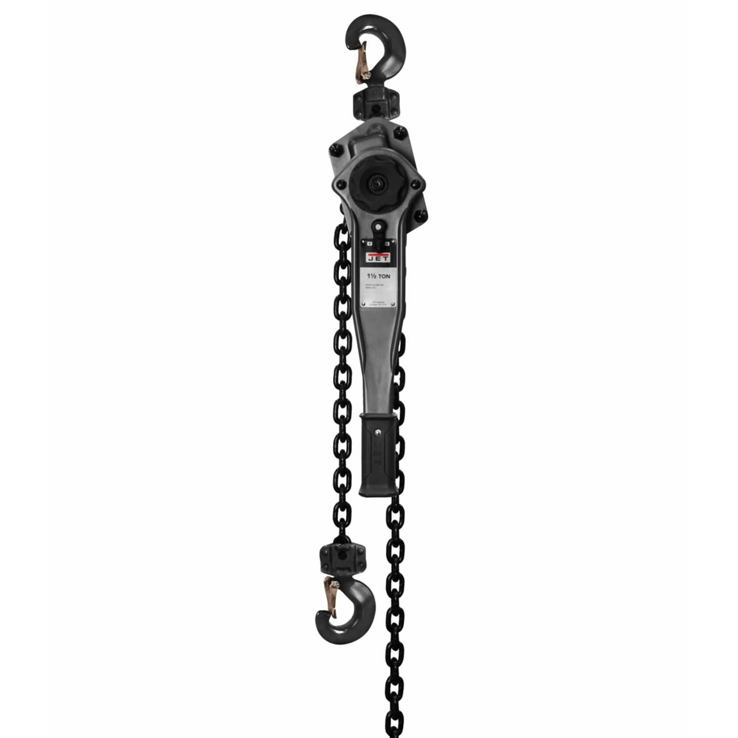 Jet 287702 JLP-A Series 1-1/2 Ton Lever Hoist 15-Foot Lift & Shipyard Hooks