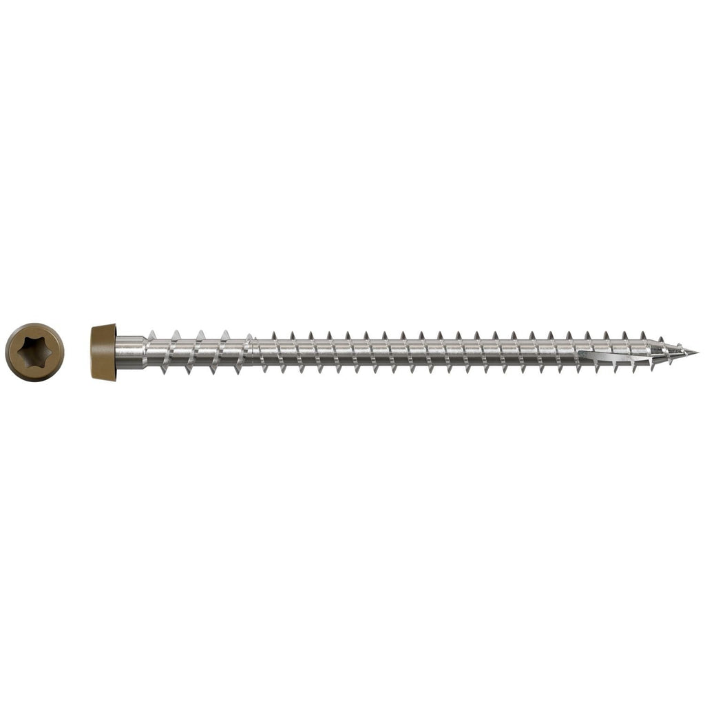 Simpson Strong-Tie DCU234S316BR05 Deck-Drive DCU COMPOSITE Screw (Collated), #10 x 2-3/4-in. Type 316, Brown 05, 1000-Pack