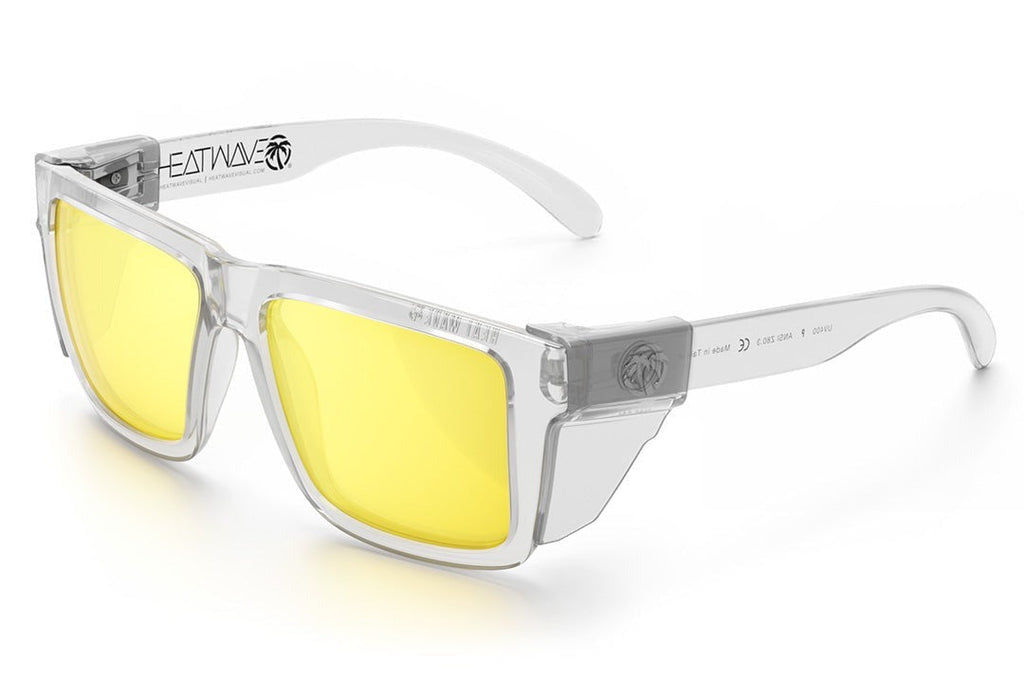 Heat Wave XL VISE Z87 Vapor Clear Frame Hi-Vis Yellow Lens Sunglasses