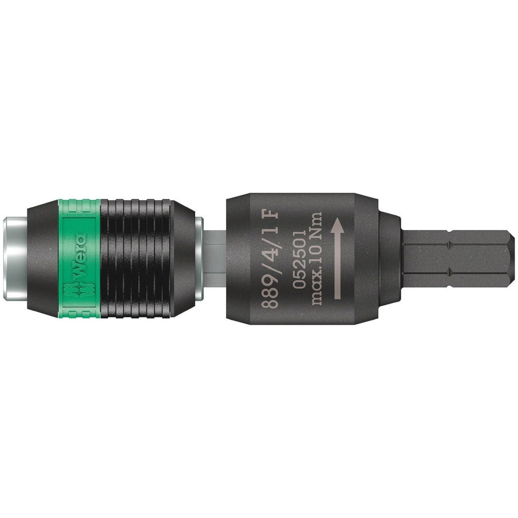 Wera 889/4/1 F Rapidaptor Free-Running Bit Holder For Torque Screwdrivers With Pistol Handle, 1/4-in.x64-mm.