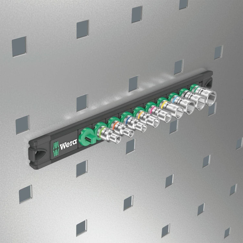 Wera Magnetic Socket Rail A 4 Zyklop Socket Set, 1/4-in. Drive, 9-Pieces