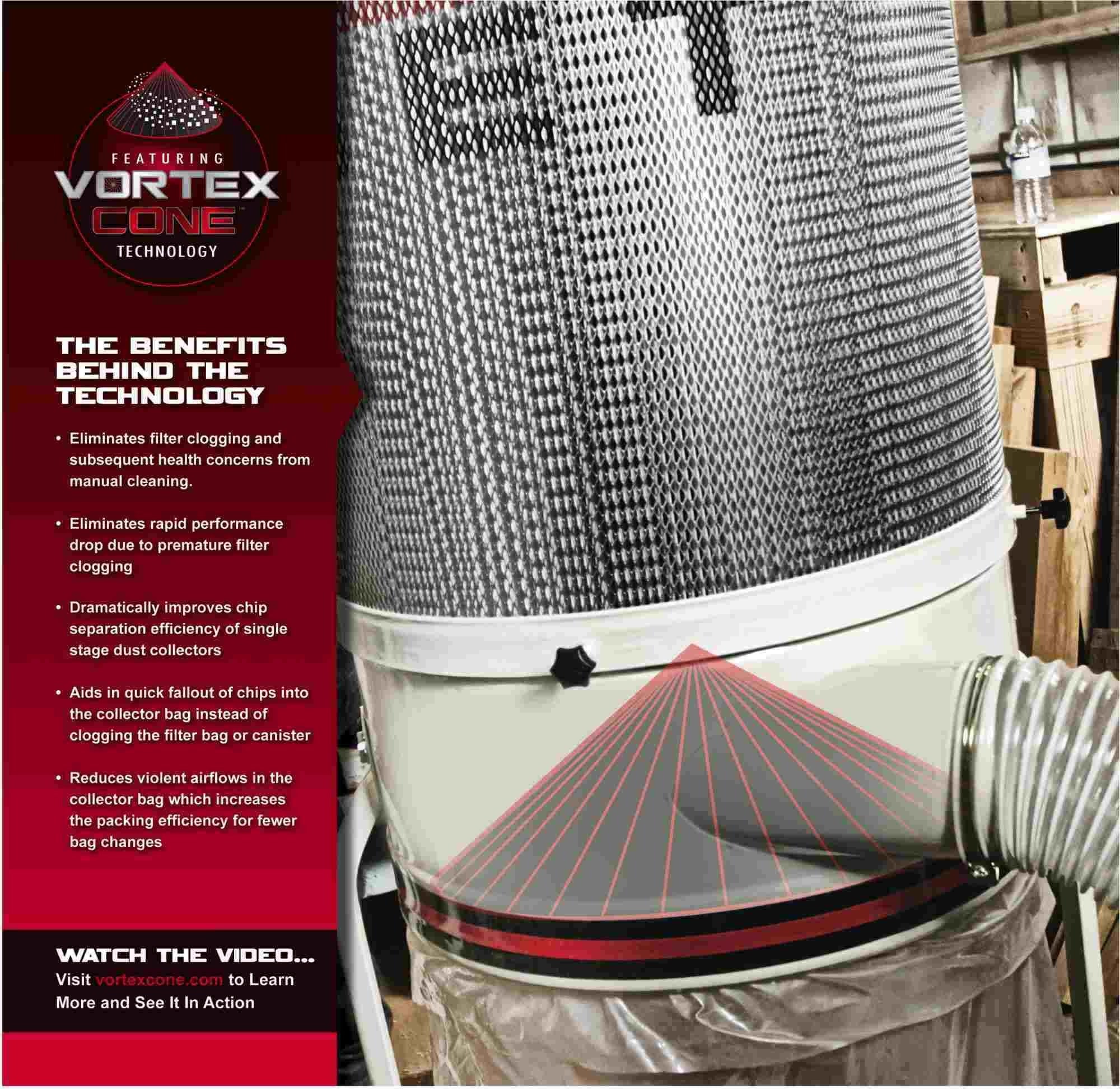 Jet 710704K DC-1200VX-CK3 Dust Collector, 2HP 3PH 230/460V, 2-Micron Canister Kit