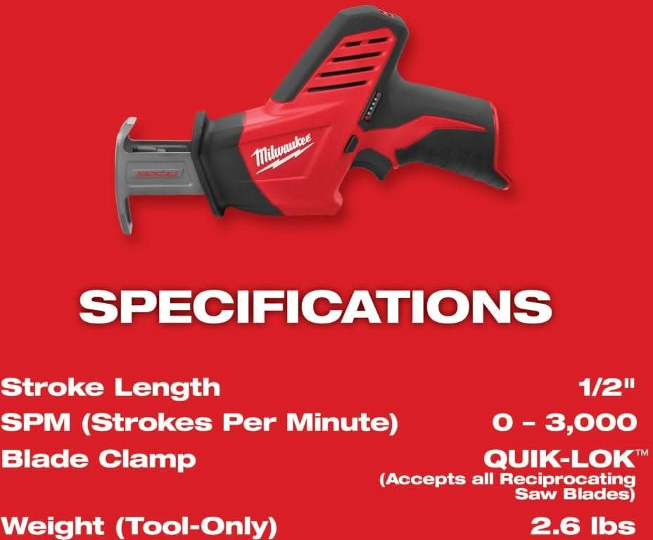 Milwaukee 2420-21 M12 HACKZALL Recip Saw 1.5Ah Kit