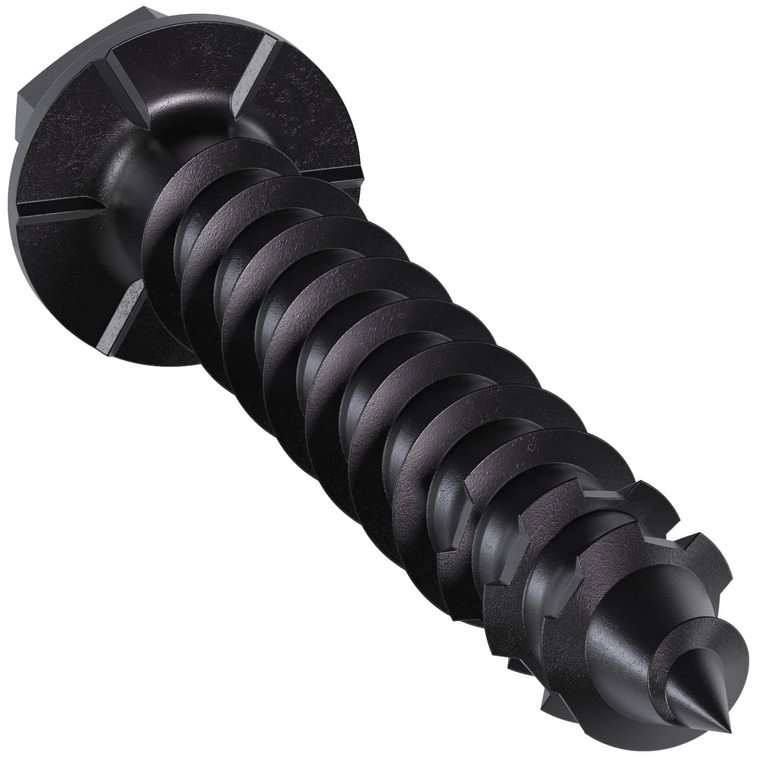 Simpson Strong-Tie TNTBL25134H Titen Turbo, 1/4-in. x 1-3/4-in. Hex-Head Concrete and Masonry Screw, Black, 100-Pack