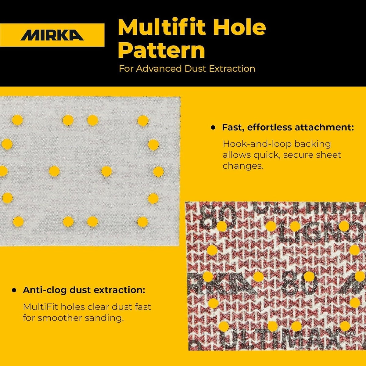 Mirka Ultimax Ligno 3 x 4-in. P180 Hook-and-Loop Sanding Sheets, 50-Pack (UL-6B8-180)